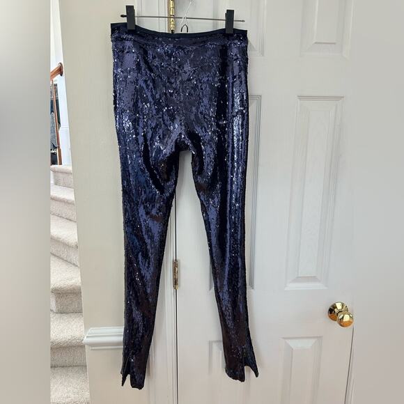 Sass & Bide Navy Blue Heavy Weight Sequin Pants - Picture 4 of 8